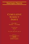 Washington Reports Cumulative Subject Index cover