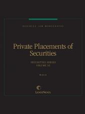 Business Law Monographs, Volume S2--Private Placements of Securities cover