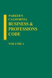 Parker's California Business & Professions Code cover