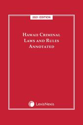 Hawaii Criminal Laws and Rules Annotated cover