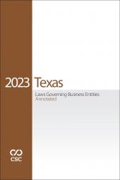 CSC Texas Laws Governing Business Entities Annotated cover