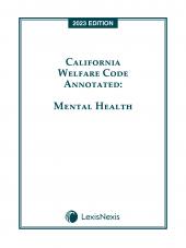 California Welfare Code Annotated: Mental Health cover