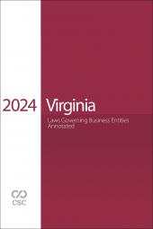 CSC Virginia Laws Governing Business Entities Annotated cover