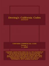 Deering's California Uniform Commercial Code cover