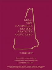 New Hampshire Revised Statutes Annotated- Volume  15 : Title 24-27 Games, Amusements & Athletic;Exhibitions;Holidays;Burials; Dead Bodies; Corporation,Associations & Proprietors of Common Lands cover