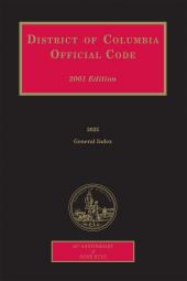 District of Columbia Official Code, General Index cover