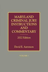 Maryland Criminal Jury Instructions and Commentary cover