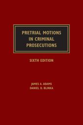 Pretrial Motions in Criminal Prosecutions cover