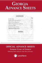 Georgia Official Reports Advance Sheets cover