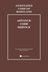 Maryland Advance Code Service cover
