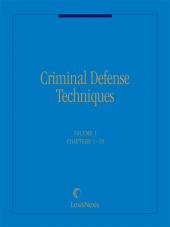 Criminal Defense Techniques cover