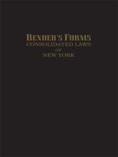 Bender's Forms for the Consolidated Laws of New York cover
