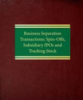 Business Separation Transactions: Spin-Offs, Subsidiary IPOs and Tracking Stock cover