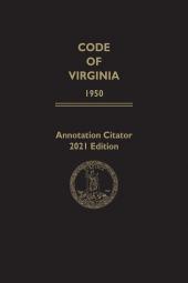 Annotation Citator to the Code of Virginia cover