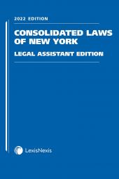 Consolidated Laws of New York, Legal Assistant Edition cover