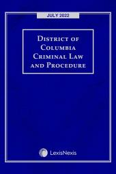 District of Columbia Criminal Law and Procedure cover
