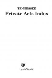 Tennessee Private Acts Index cover