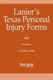 Lanier's Texas Personal Injury Forms cover