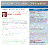 Delaware Business Court Insider cover