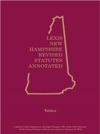 New Hampshire Revised Statutes Annotated- Tables | LexisNexis Store