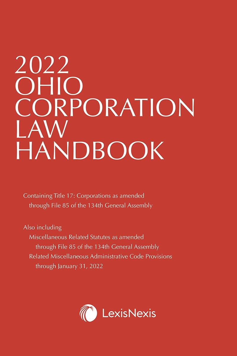 Ohio Corporation Law Handbook LexisNexis Store