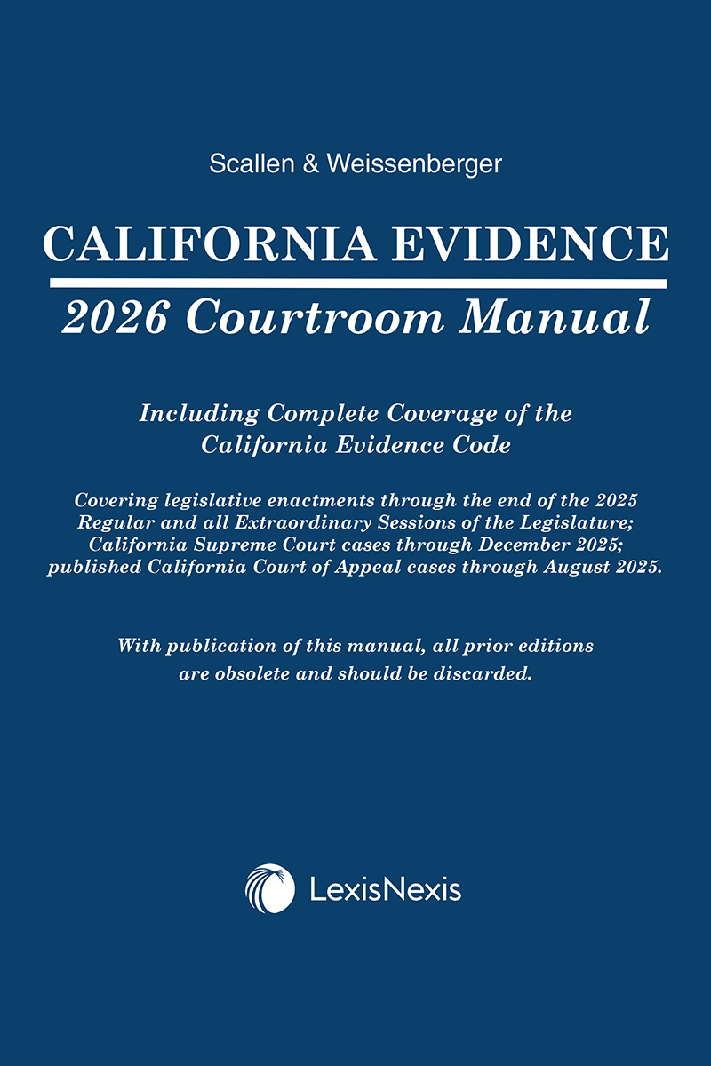 California Evidence 2026 Courtroom Manual book cover
