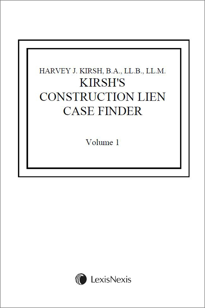 Kirsh's Construction Lien Case Finder