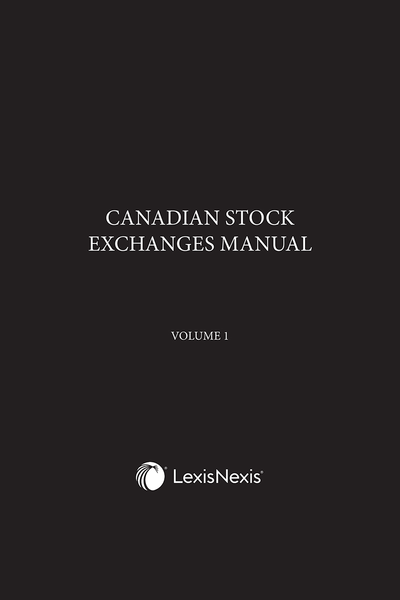 Canadian Stock Exchanges Manual