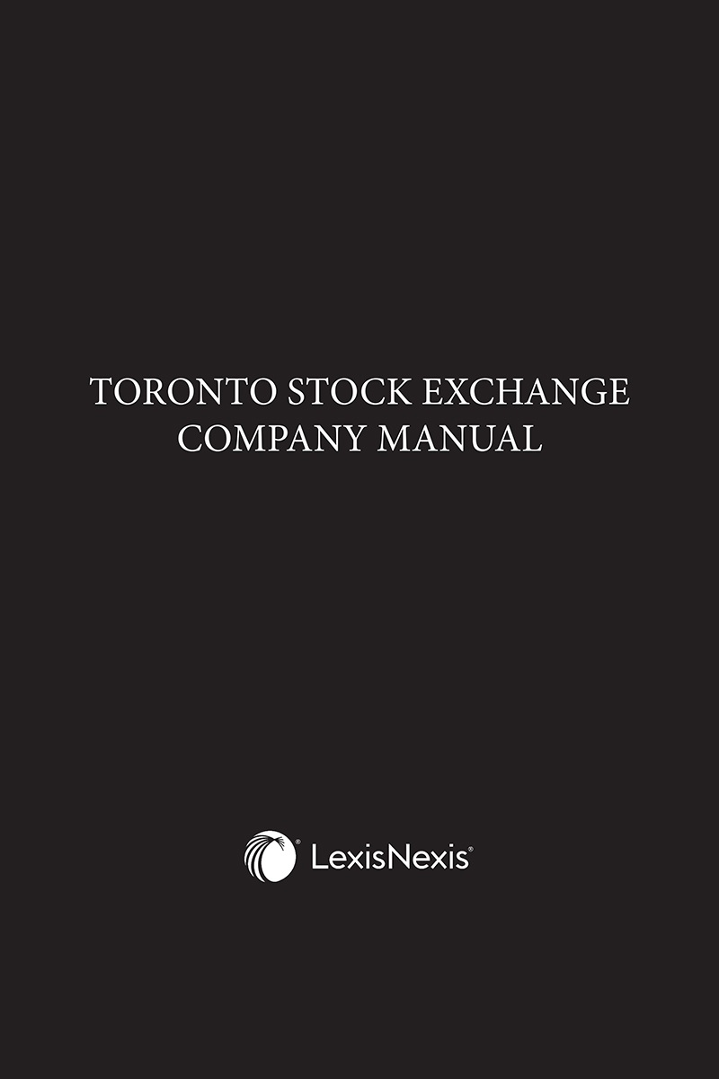 Toronto Stock Exchange Company Manual