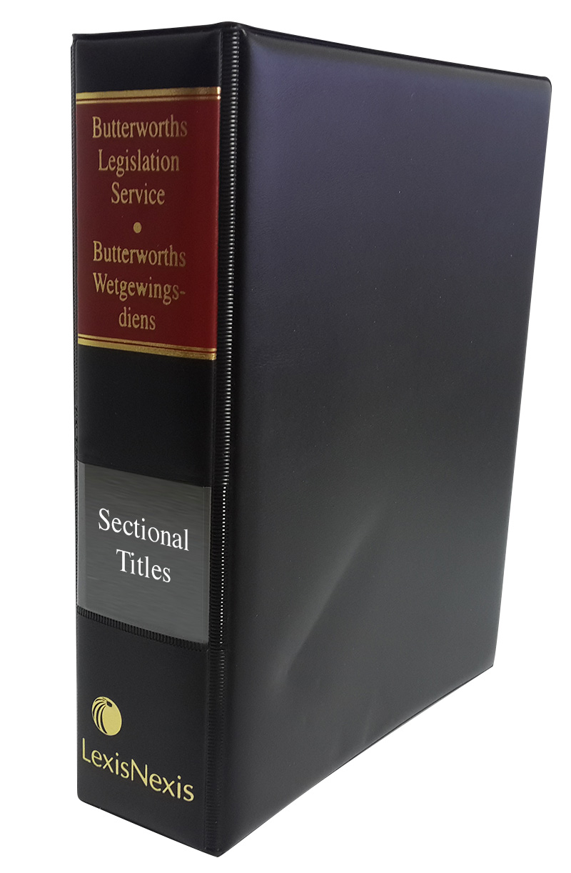 Butterworths Legislation Service, Sectional Titles Act, No. 95 of 1986