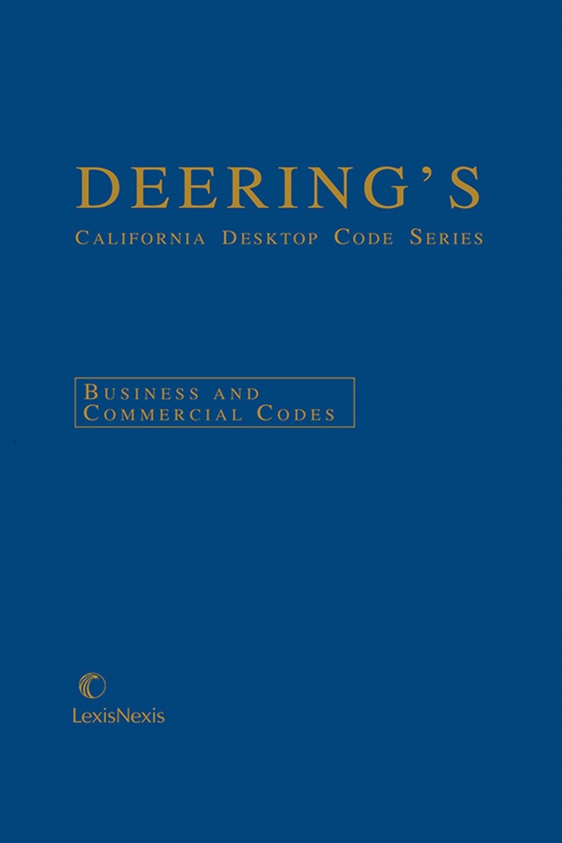 Deering's California Desktop Code Series, Business and Commercial Codes Book Cover