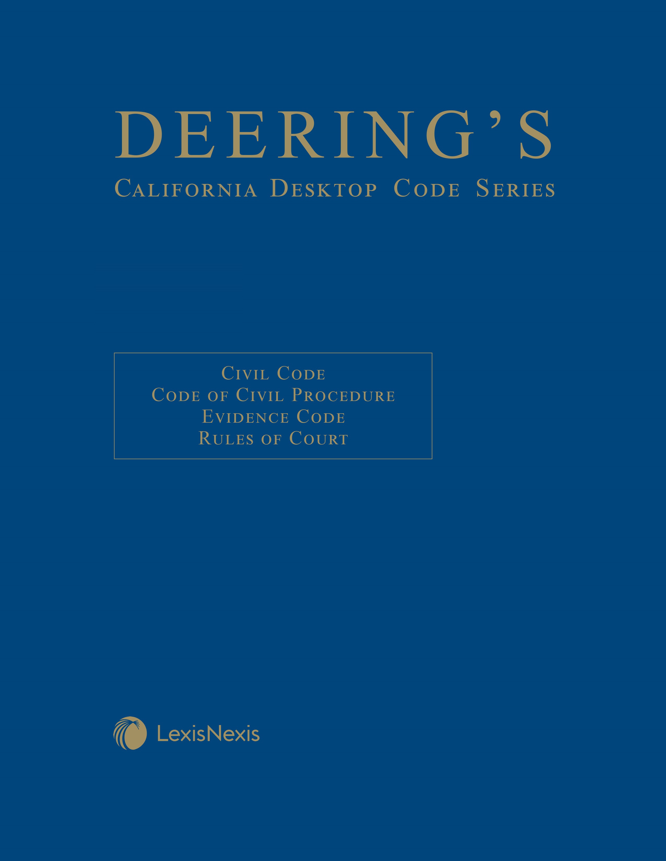 Deering's California Desktop Code Set Book Cover