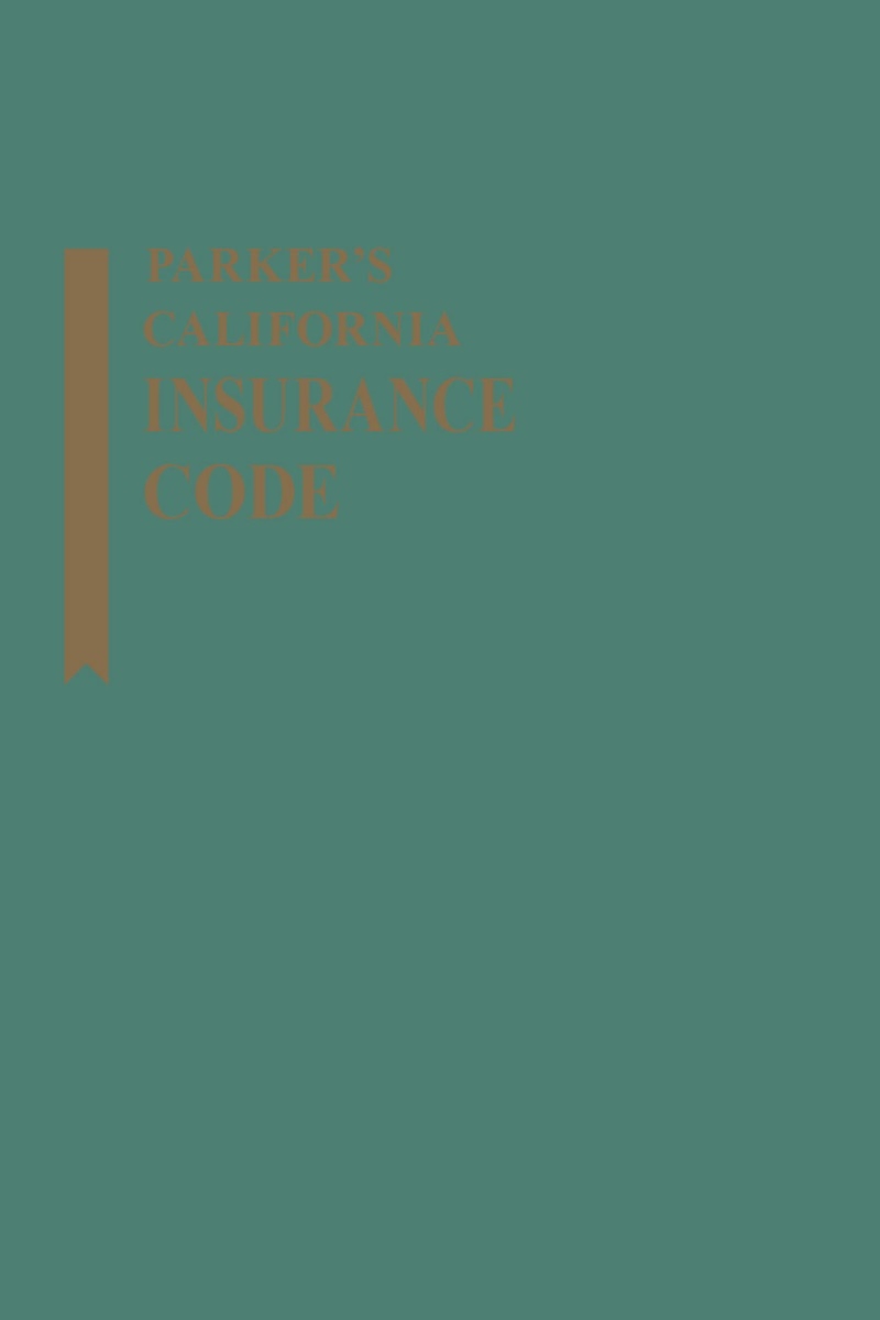 Parker's California Insurance Code Book Cover