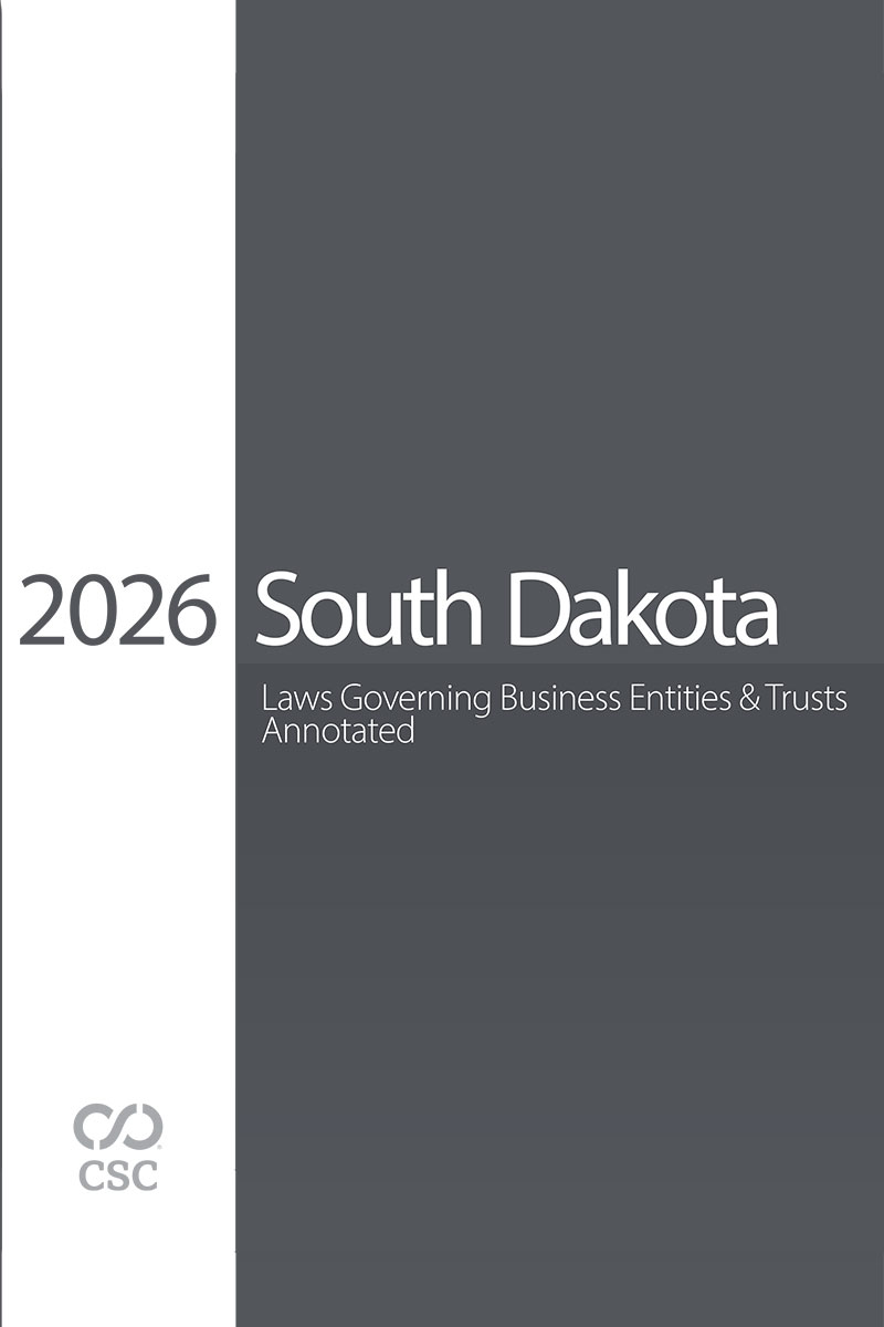 CSC South Dakota Laws Governing Business Entities & Trusts Annotated book cover