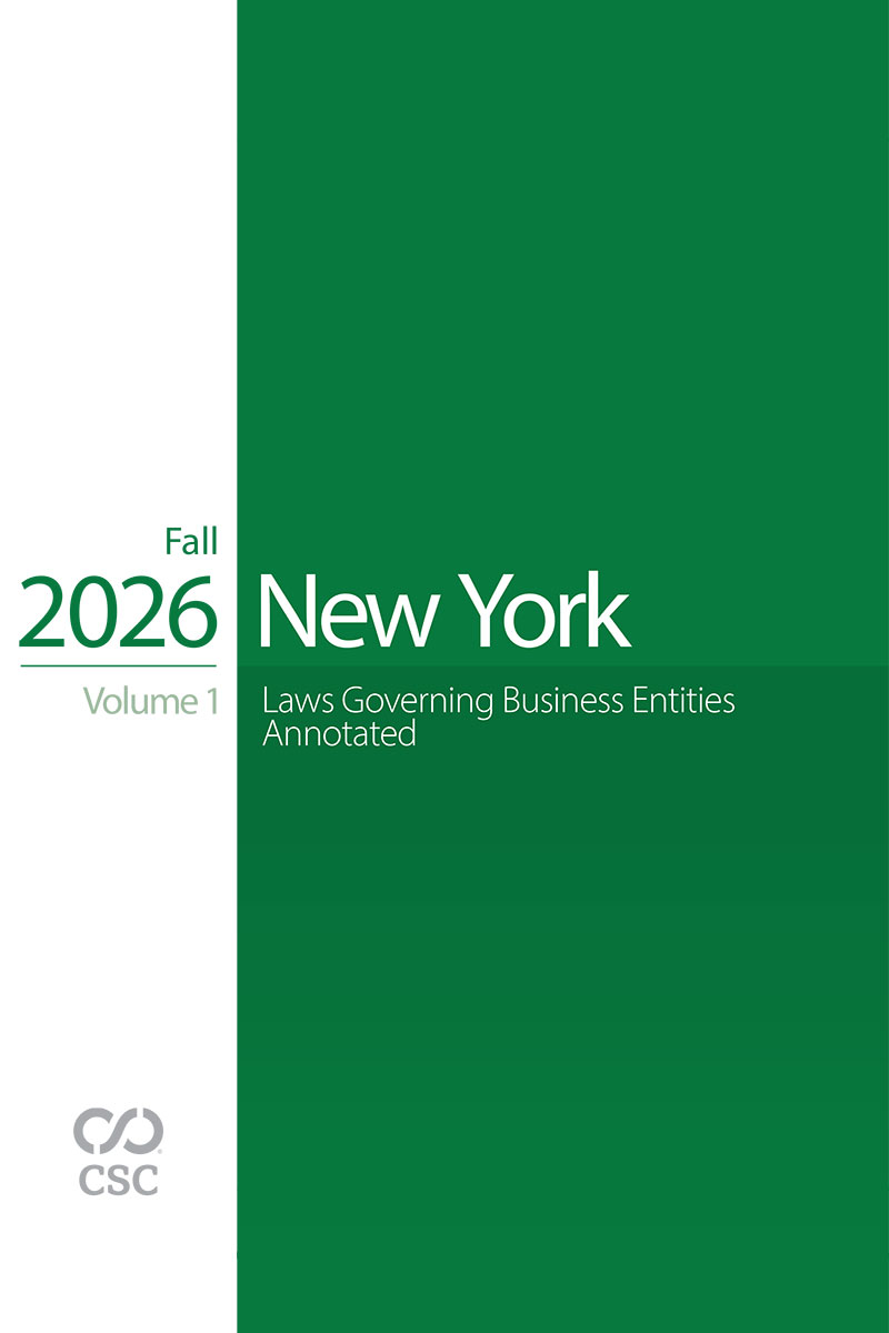 CSC New York Laws Governing Business Entities Annotated