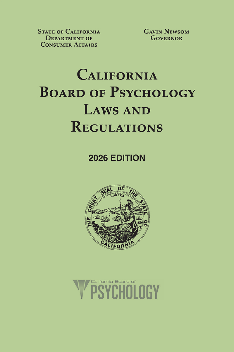 California Board of Psychology Laws and Regulations