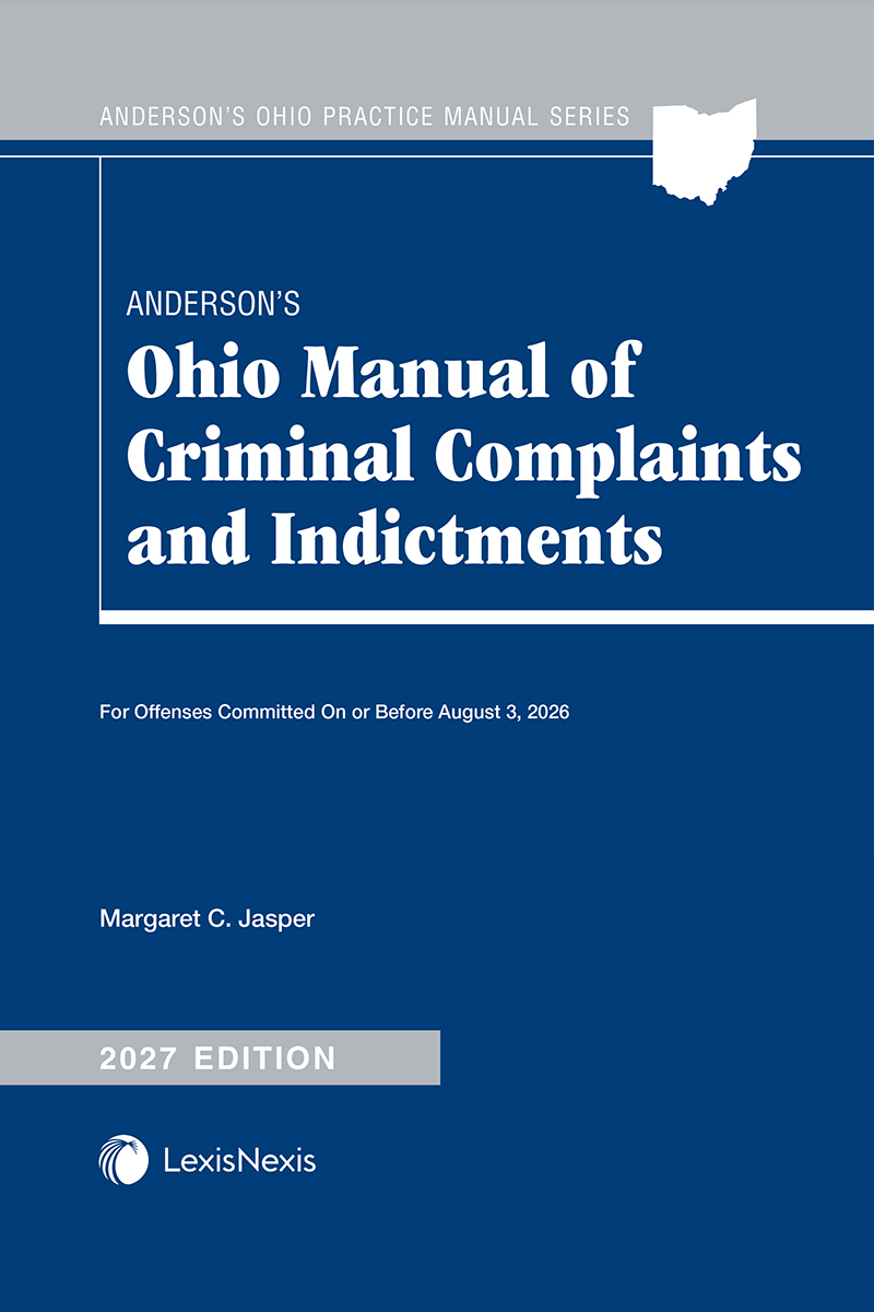 Anderson's Ohio Manual of Criminal Complaints & Indictments book cover