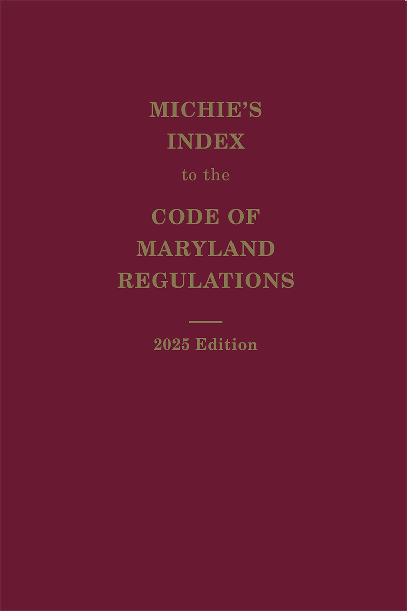 Michie's Index to the Code of Maryland Regulations book cover