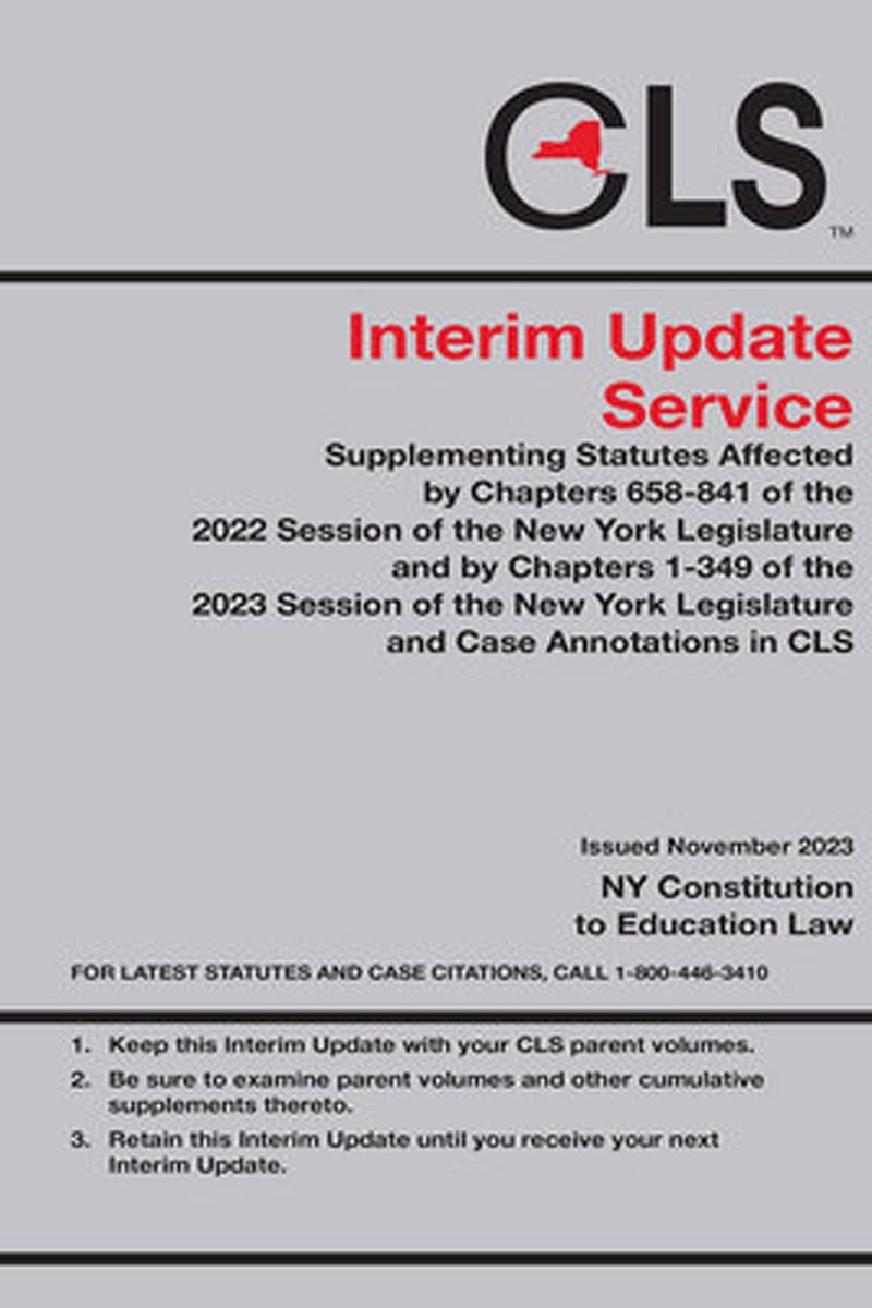 New York Consolidated Laws (CLS) Interim Supplement Service