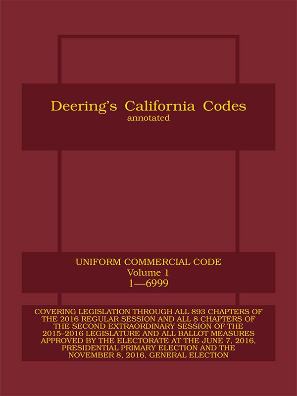 Deering's California Uniform Commercial Code
