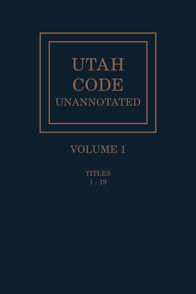 Utah Code Unannotated book cover