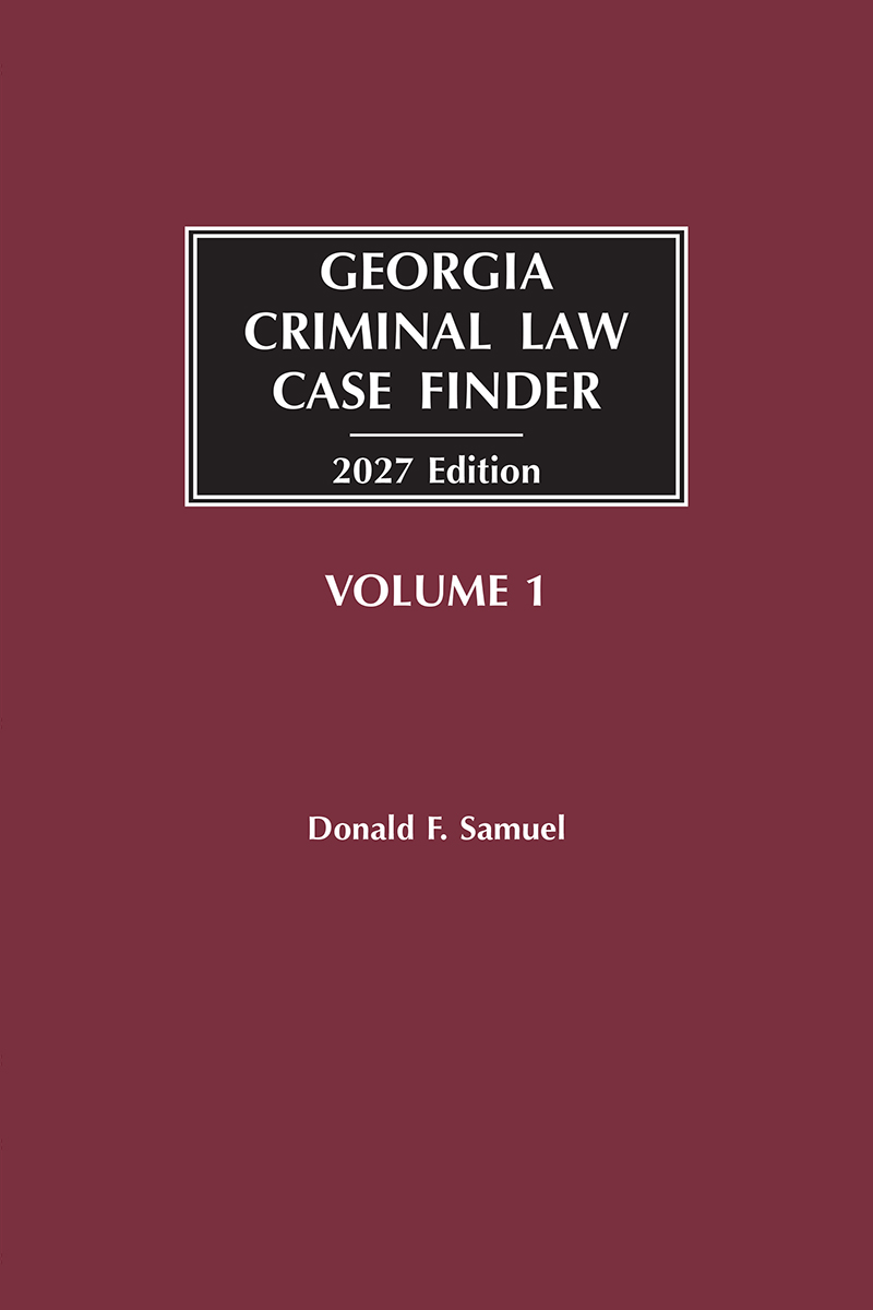 Georgia Criminal Case Law Finder book cover
