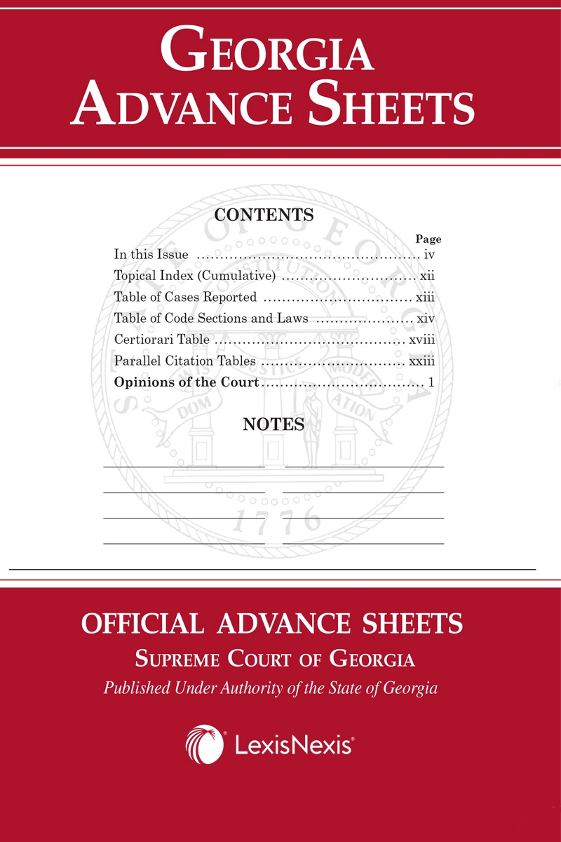 Georgia Official Reports Advance Sheets