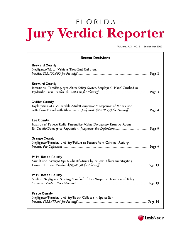 Florida Jury Verdict Reporter