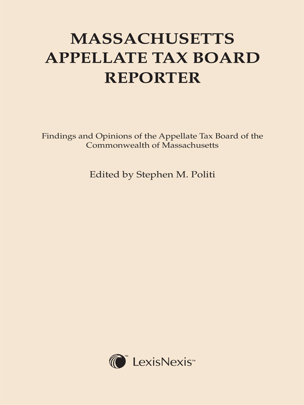 Massachusetts Appellate Tax Board Reporter
