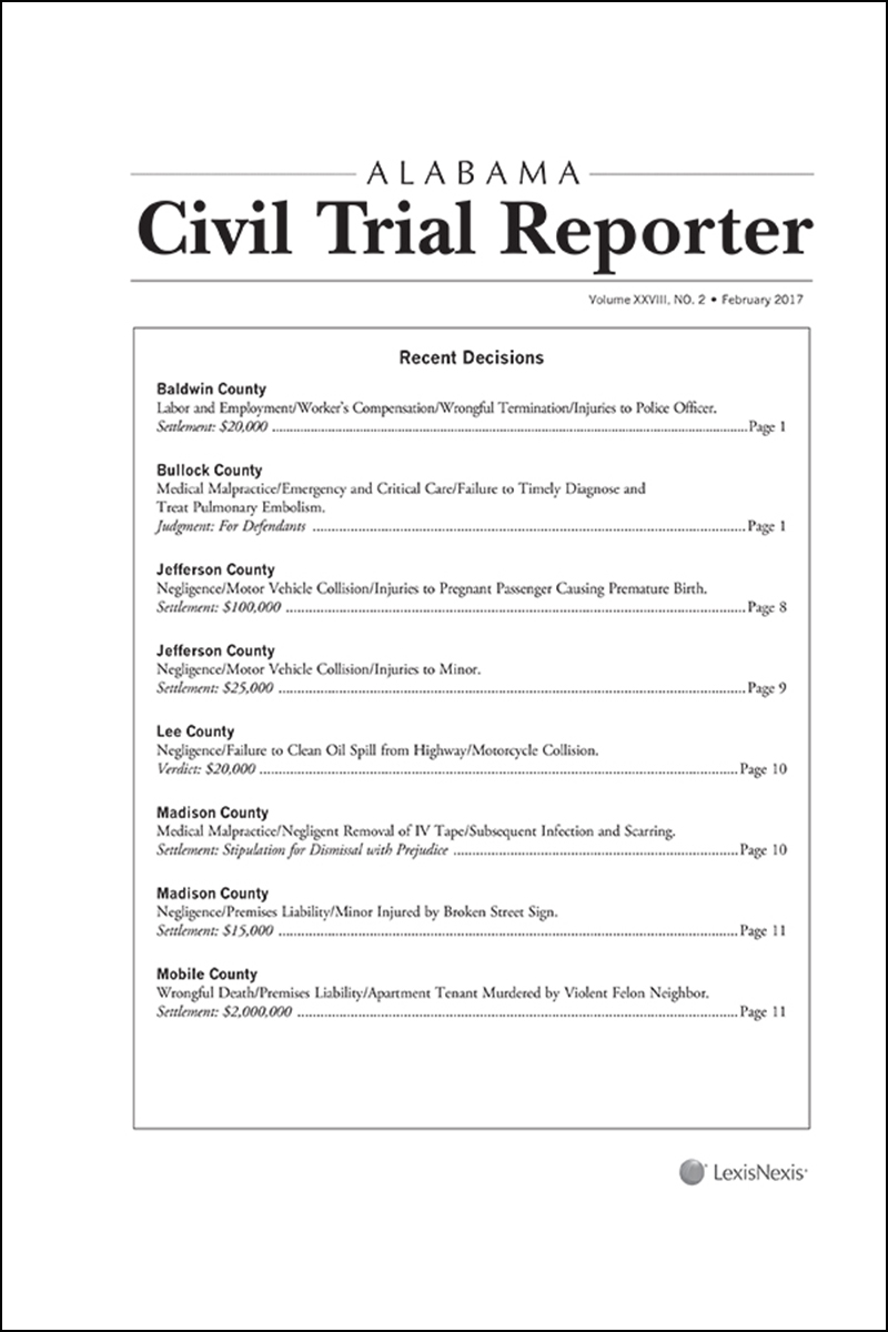 Alabama Civil Trial Reporter