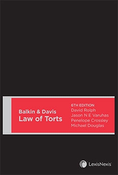 Balkin & Davis Law of Torts, 6th edition (Hardback)