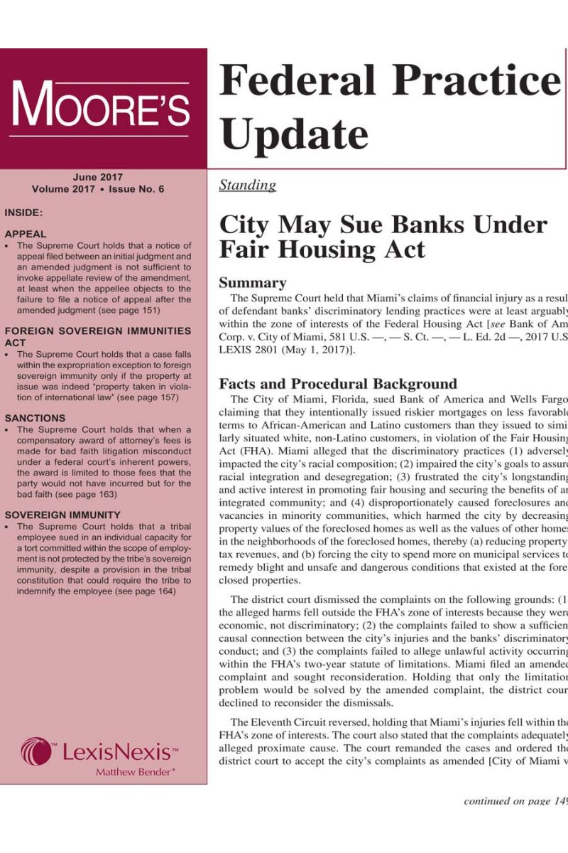 Moore's Federal Practice Update
