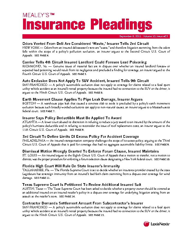 Mealey's Insurance Pleadings