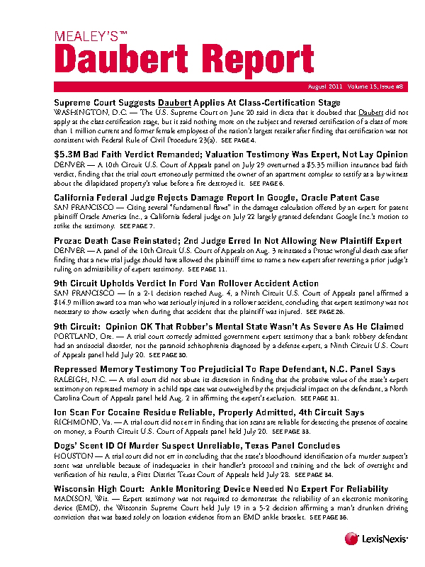 Mealey's Daubert Report